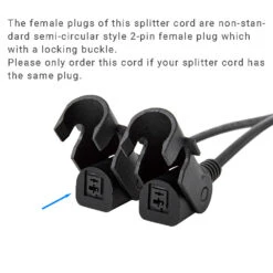 2 Pin Splitter Y Cable Male To Semi-circular 2-pin Female Plug With Lock Buckle 8 2 Pin Splitter Y Cable Male To Semi-circular 2-pin Female Plug With Lock Buckle -Tool Discount Store 0378
