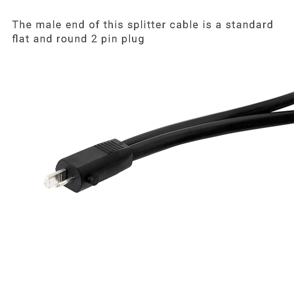 2 Pin Splitter Y Cable Male To Semi-circular 2-pin Female Plug With Lock Buckle 6 2 Pin Splitter Y Cable Male To Semi-circular 2-pin Female Plug With Lock Buckle - Image 4