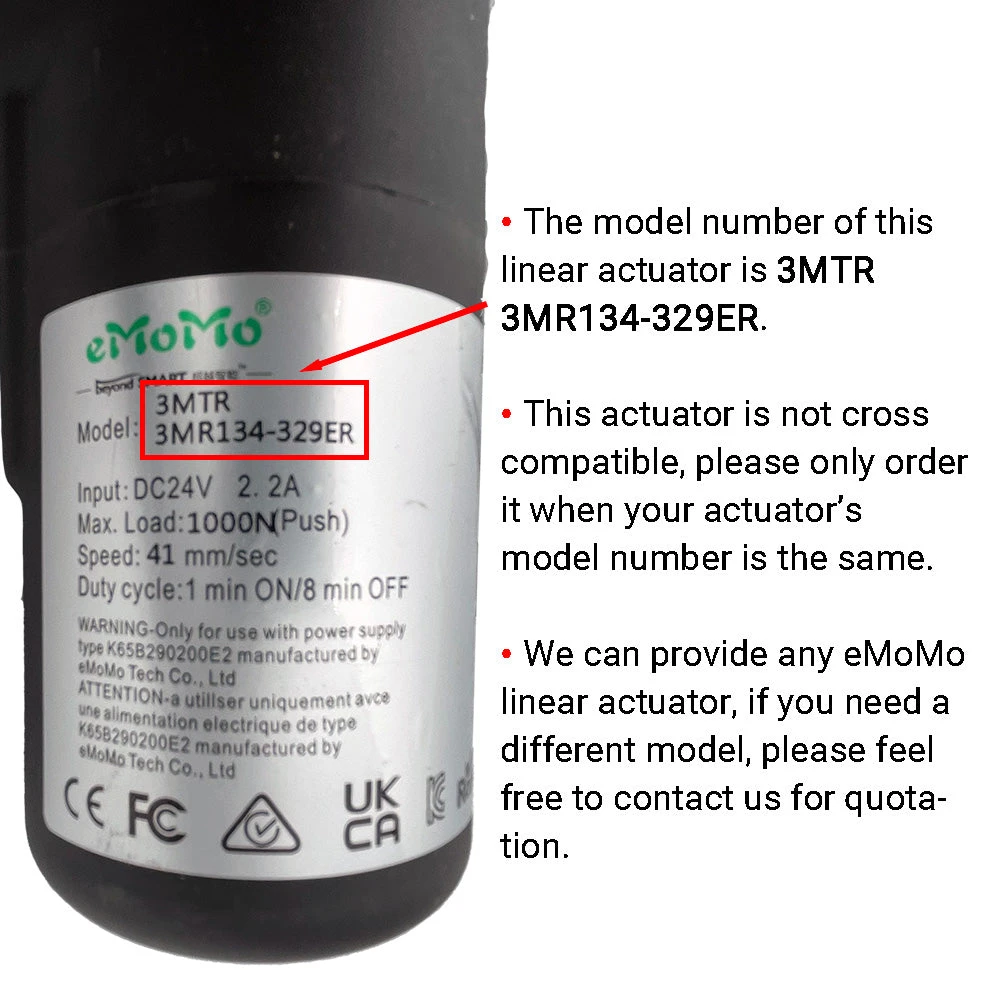 EMoMo 3MTR 3MR134-329ER Linear Actuator For Power Recliner Lift Chair 4 EMoMo 3MTR 3MR134-329ER Linear Actuator For Power Recliner Lift Chair - Image 2