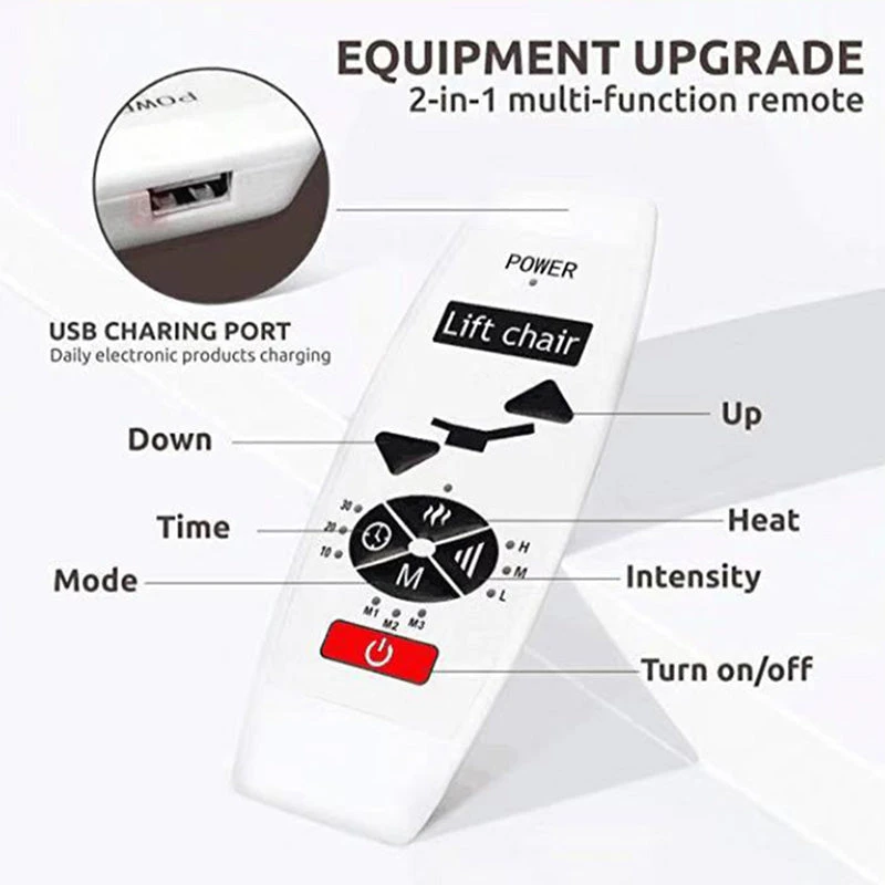 Replacement Remote Controller For Recliner Lifting Chair With Vibration Massage & Heat 5 Replacement Remote Controller For Recliner Lifting Chair With Vibration Massage & Heat - Image 3