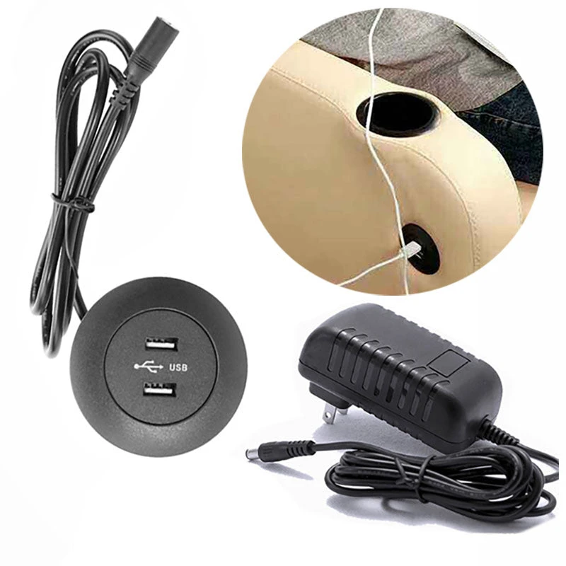 DIY Mounted Furniture USB Charging Port 5V 2A Dual USB With Power Adapter 4 DIY Mounted Furniture USB Charging Port 5V 2A Dual USB With Power Adapter - Image 2