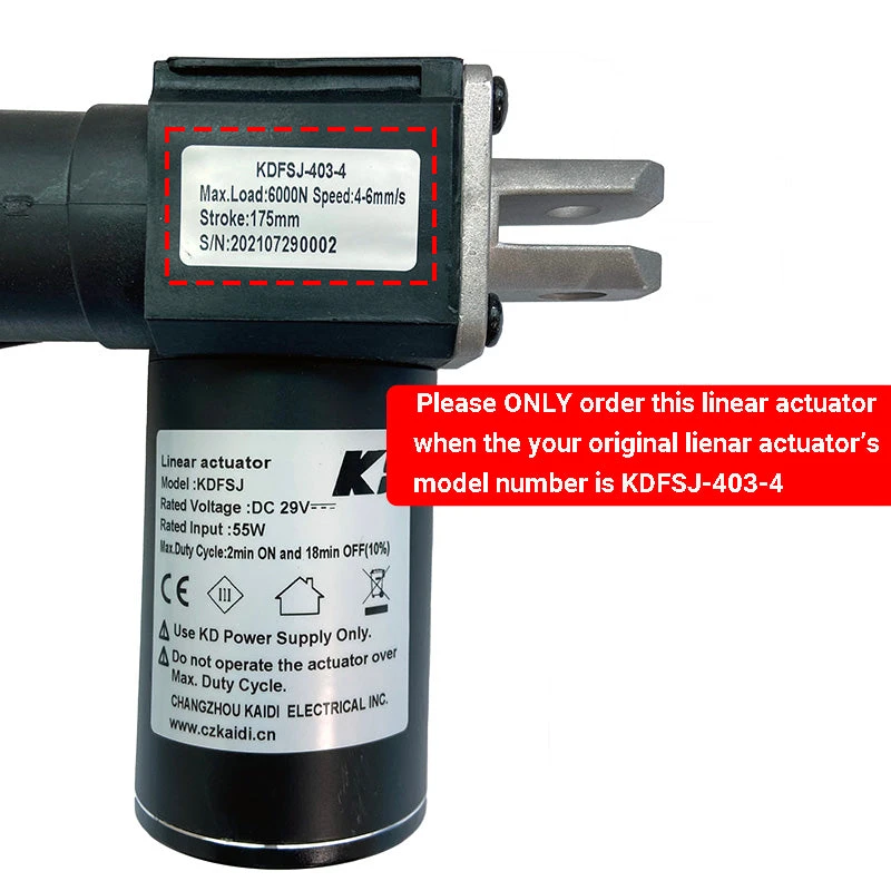 KDFSJ-403-4 Kaidi Linear Actuator For Power Recliner Lift Chair 5 KDFSJ-403-4 Kaidi Linear Actuator For Power Recliner Lift Chair - Image 3