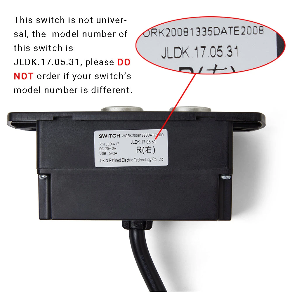 OKIN JLDK.17.05.31 4 Button Recliner Switch With USB 4 OKIN JLDK.17.05.31 4 Button Recliner Switch With USB - Image 2