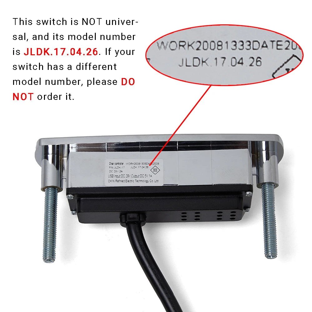 OKIN JLDK.17.04.26 Recliner Switch 2 Button With USB 4 OKIN JLDK.17.04.26 Recliner Switch 2 Button With USB - Image 2