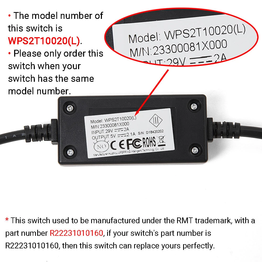 RMT R22231010160/WPS2T10020(L) 2 Button Switch For Recliner/Lift Chair 6 RMT R22231010160/WPS2T10020(L) 2 Button Switch For Recliner/Lift Chair - Image 4
