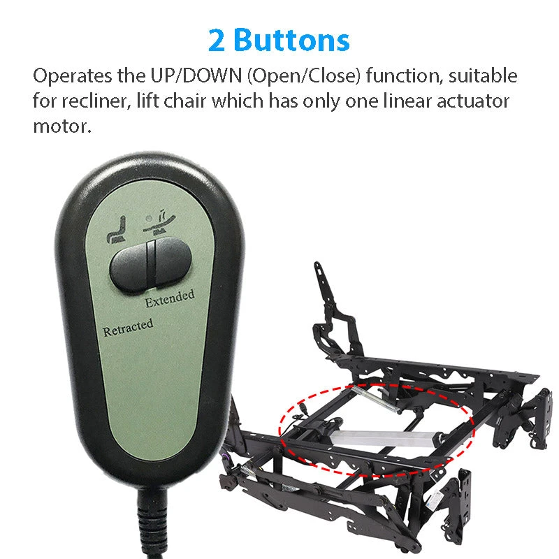 Right Angled 2 Button Remote Controller For Riser Recliner Lift Chair W/ Round 5 Pin Plug 5 Right Angled 2 Button Remote Controller For Riser Recliner Lift Chair W/ Round 5 Pin Plug - Image 3