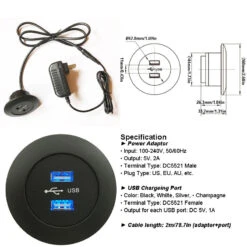 DIY Mounted Furniture USB Charging Port 5V 2A Dual USB With Power Adapter 13 DIY Mounted Furniture USB Charging Port 5V 2A Dual USB With Power Adapter -Tool Discount Store 4 8d68bd45 6a9c 48f8 862a f63842efbbfd