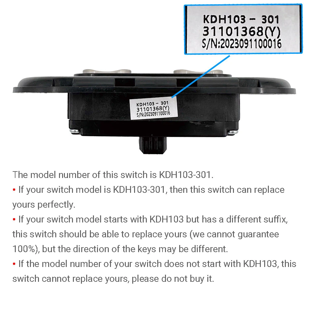 KDH103-301 2 Button Switch For Power Recliner Or Lift Chair 4 KDH103-301 2 Button Switch For Power Recliner Or Lift Chair - Image 3