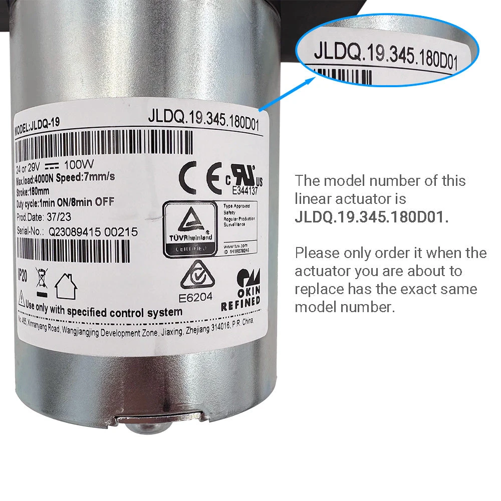 OKIN JLDQ.19.345.180D01 Linear Actuator For Recliner/Lift Chair 5 OKIN JLDQ.19.345.180D01 Linear Actuator For Recliner/Lift Chair - Image 3