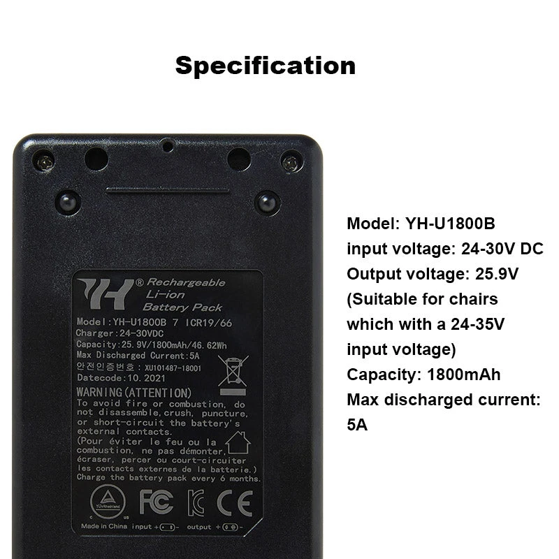 Universal Recliner Battery Pack 24V/29V 1800mAh Rechargable 6 Universal Recliner Battery Pack 24V/29V 1800mAh Rechargable - Image 4
