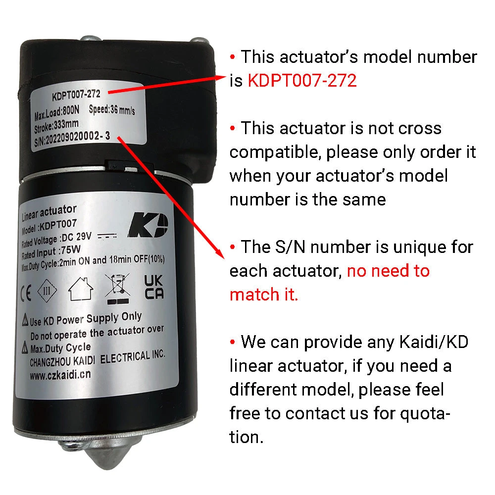 Kaidi KDPT007-272 Linear Actuator Motor For Recliner 4 Kaidi KDPT007-272 Linear Actuator Motor For Recliner - Image 2