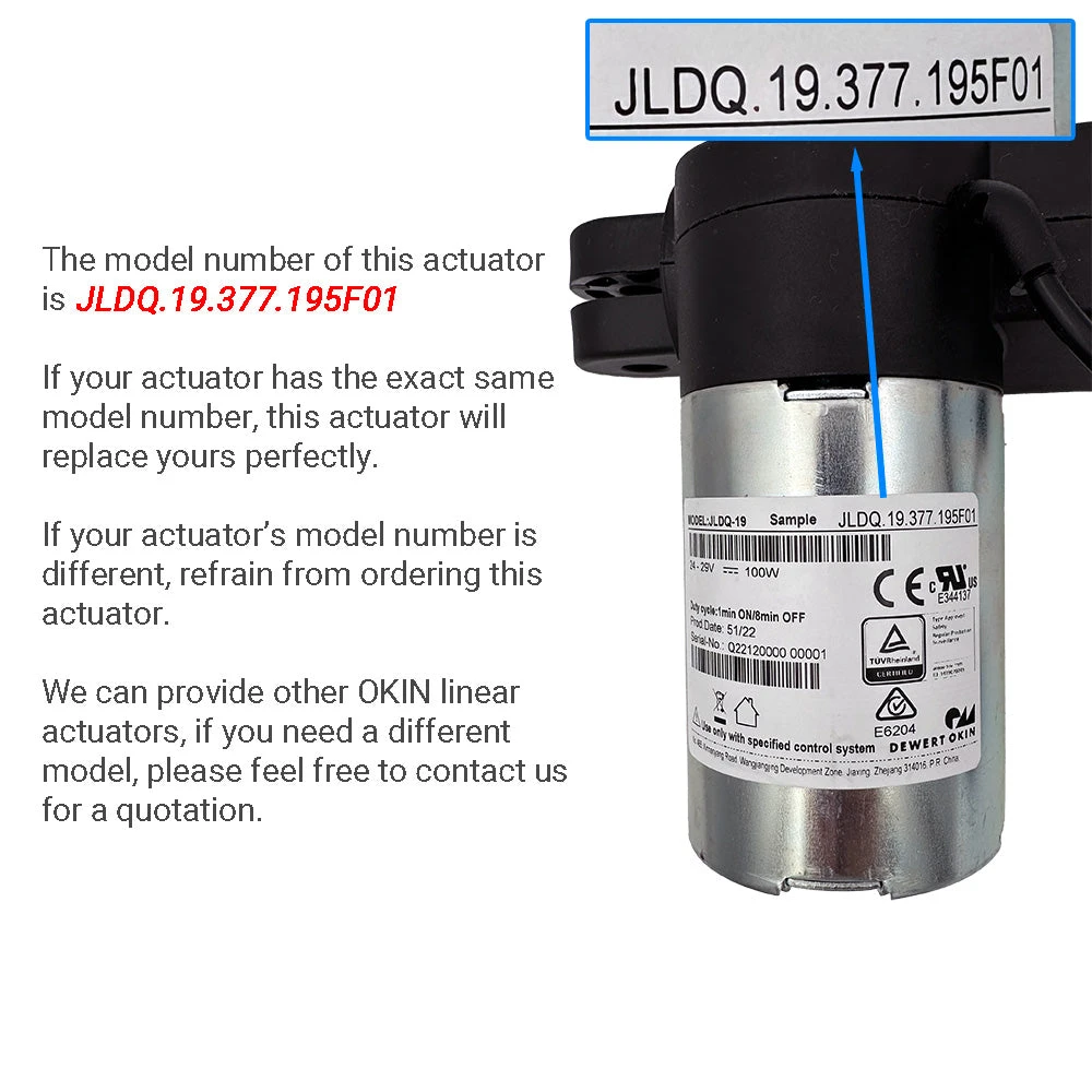 OKIN JLDQ.19.377.195F01 Linear Actuator For Recliner/Lift Chair 4 OKIN JLDQ.19.377.195F01 Linear Actuator For Recliner/Lift Chair - Image 2
