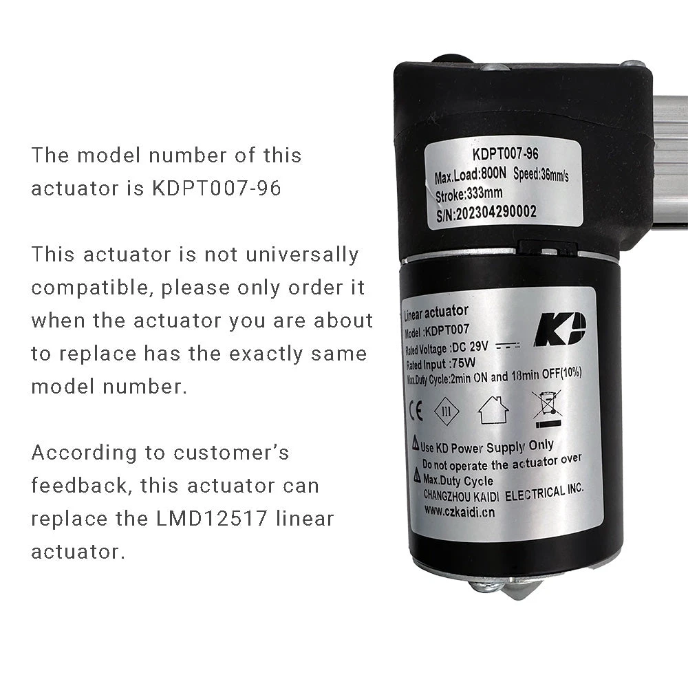 Kaidi KDPT007-96 Linear Actuator For Recliner/lift Chair 4 Kaidi KDPT007-96 Linear Actuator For Recliner/lift Chair - Image 2